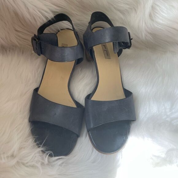 Paul Green leather gray strap Sandals adjustable ankle strap buckle UK7 US9.5 - Picture 1 of 8